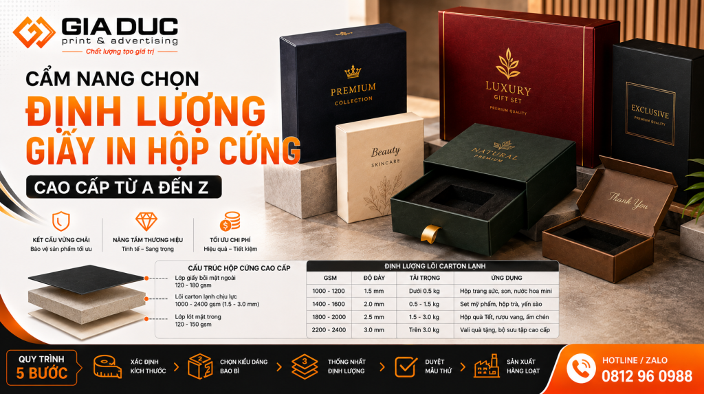 Cẩm Nang Chọn Định Lượng Giấy In Hộp Cứng Cao Cấp Từ A Đến Z