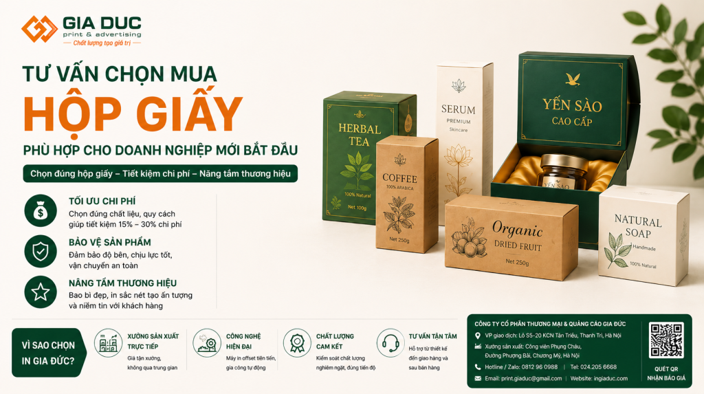 Tư Vấn Chọn Mua Hộp Giấy Phù Hợp Cho Doanh Nghiệp Mới Bắt Đầu