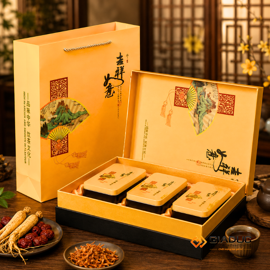 in hộp cứng đựng dược liệu kiểu âm dương