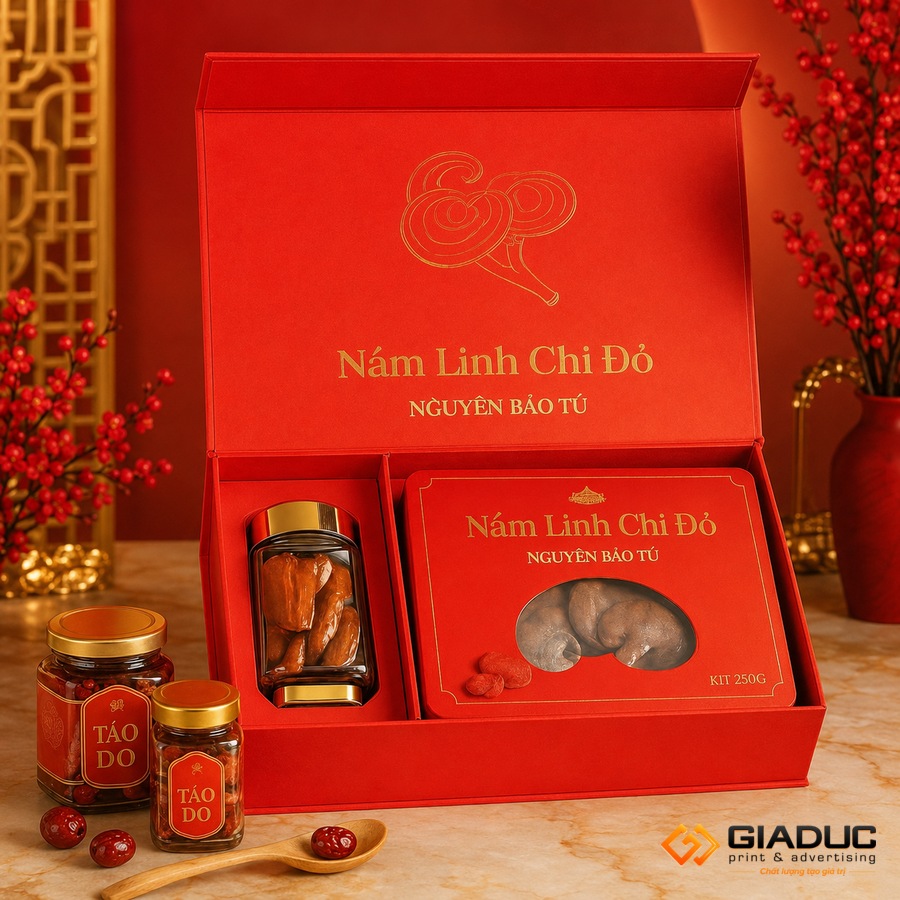 in hộp cứng đựng linh chi