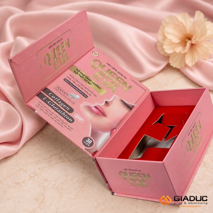 in hộp cứng đựng thực phẩm chức năng collagen