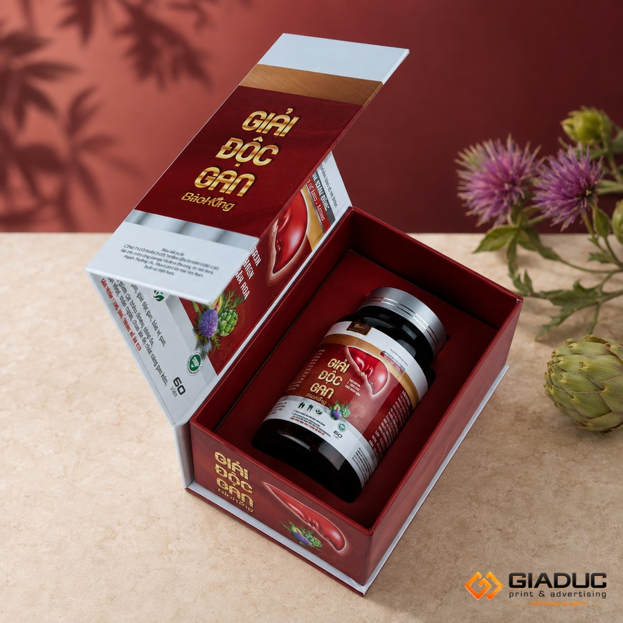 in hộp cứng đựng thực phẩm chức năng gan