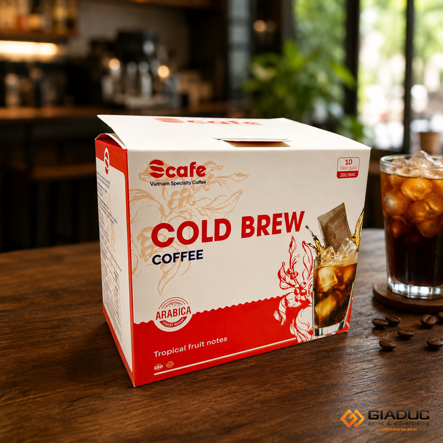 in hộp đựng cà phê đặc sản