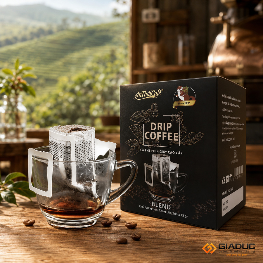 in hộp đựng cà phê đặc sản
