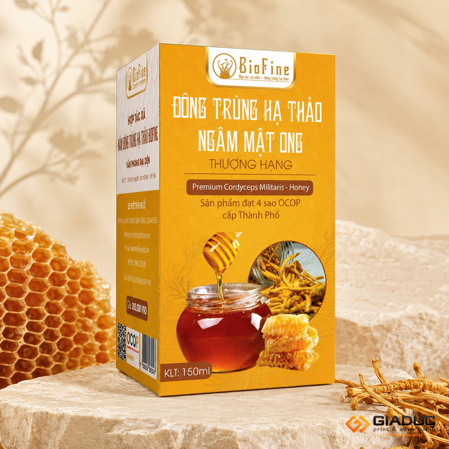 in hộp giấy đựng đông trùng hạ thảo