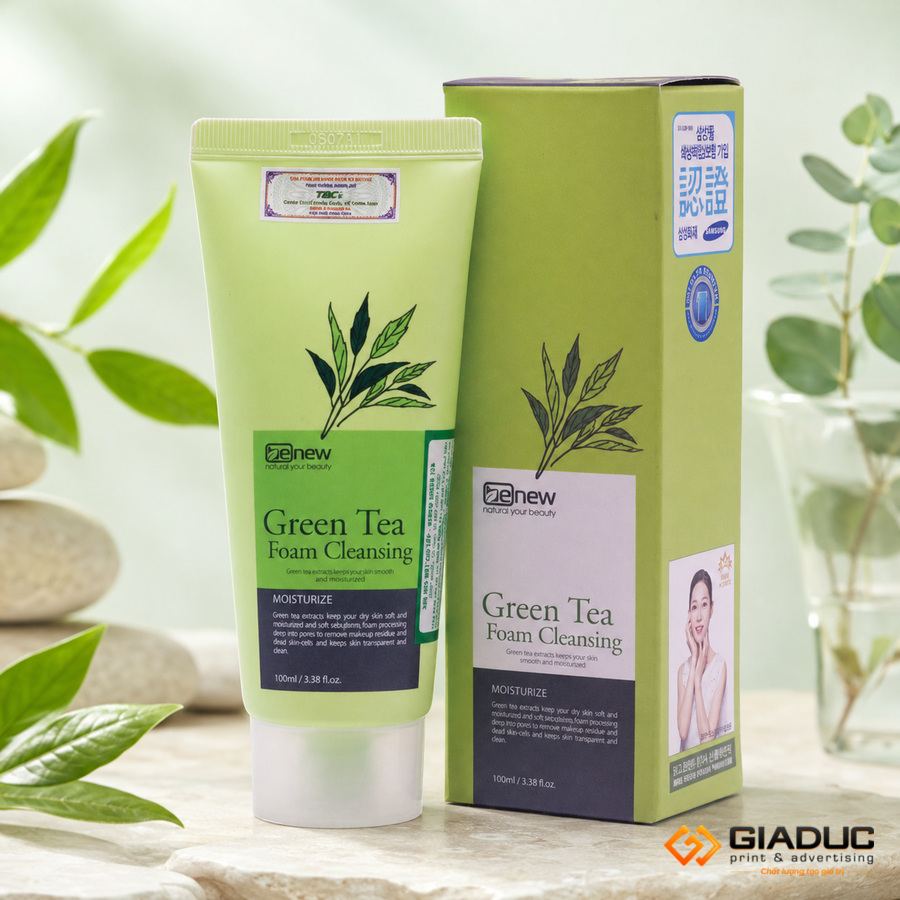 in hộp giấy đựng sữa rửa mặt