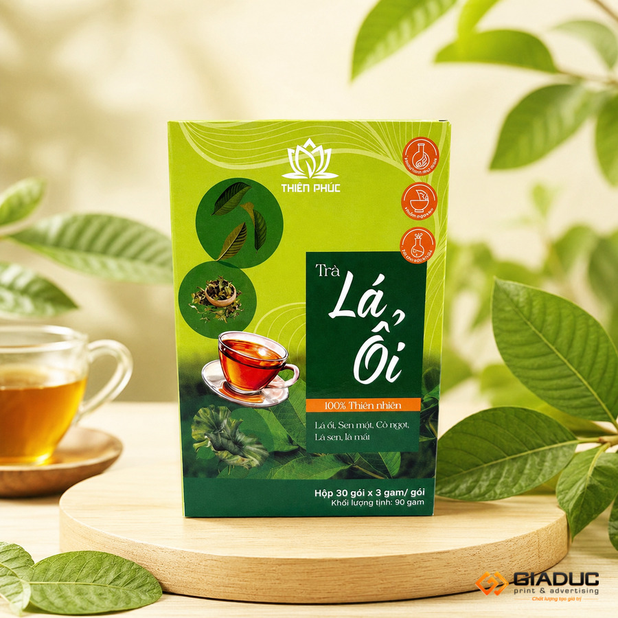 in hộp giấy đựng trà mâm xôi