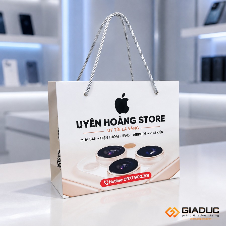 in túi giấy đựng điện thoại