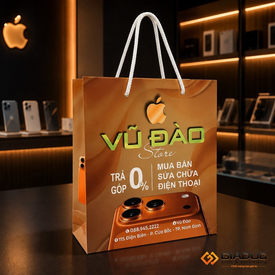 in túi giấy đựng điện thoại
