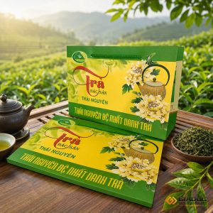 in túi giấy đựng trà